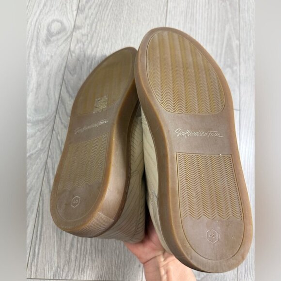 Six Hundred Four Kristensen Cordova Wood Laser Beige Leather Casual Sneakers - Picture 9 of 9